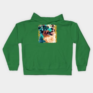 Miniature American Shepherd Pop Art - Dog Lover Gifts Kids Hoodie